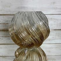 Vaso de Vidro Waves Degrade Marrom Pequeno 20 x 16cm