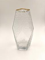 Vaso de Vidro Wolff com Borda Dourada Taj 13x28,5cm