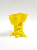 Vaso Decor Dia Dos Namorados Suculentas 10Cm - Amarelo - 3D Art