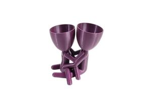 Vaso Decor Dia Dos Namorados Suculentas 10Cm - Roxo Metal - 3D Art