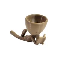 Vaso Decor Leitor Estudante Robert Plant Para Suculentas Marrom