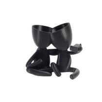 Vaso Decor Robert Casal Selfie Plantas Suculentas Preto 13 cm