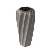 Vaso Decoração Moderna Maior Ceramica Nobre Cinza Luxo - LUXdécor