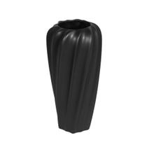 Vaso Decoração Moderna Maior Ceramica Nobre Preto Luxo