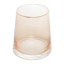 Vaso decorativo 12cm de vidro com borda dourada âmbarLiz Wolff - 29248