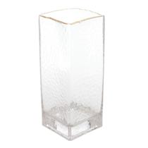 Vaso decorativo 20 cm de vidro com borda dourada Taj Wolff - 29253 Vaso decorativo 20 cm de vidro com borda dourada Taj Wolff - 29253