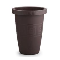 Vaso Decorativo 21L Grego Redondo Resistente De Plástico Café Plantas Flores Jardim