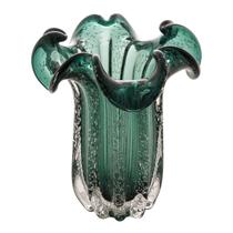 Vaso decorativo 24 cm de vidro verde esmeralda Flat Italy Wolff - 29058 Vaso decorativo 24 cm de vidro verde esmeralda Flat Italy Wolff - 29058