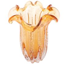 Vaso decorativo 27 cm de vidro âmbar Flat Italy Wolff - 29053 Vaso decorativo 27 cm de vidro âmbar Flat Italy Wolff - 29053