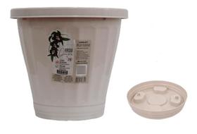 Vaso Decorativo 28cm Com Prato Plastico Palha Cachepot Casa Vaso Decorativo 28cm Com Prato Plastico Palha Cachepot Casa