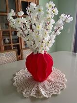 Vaso Decorativo 3D Elegância Orgânica 23cm Para Flores Artificiais Decoração Sala Quarto Escritório Rack Centro de Mesa