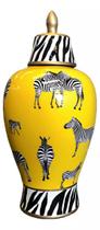 Vaso Decorativo Amarelo Porcelana Zebras 49X24