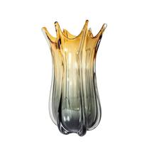 Vaso Decorativo Âmbar E Cinza Murrines Tulip 34X20Cm