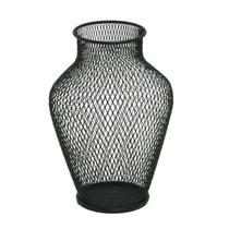Vaso decorativo aramado preto 15x15x21cm r.01843