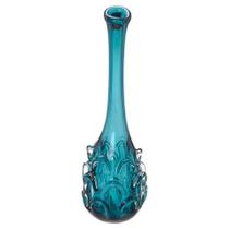 Vaso Decorativo Azul com Relevo - 33x13x9cm - Vasos Clássicos de Luxo com Acabamentos Finos - Alta Qualidade em Estilo Clássico!