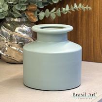 Vaso Decorativo Baixo em Cerâmica Verde Menta Vaso Decorativo Baixo em Cerâmica Verde Menta