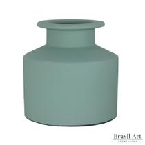 Vaso Decorativo Baixo em Cerâmica Verde Menta