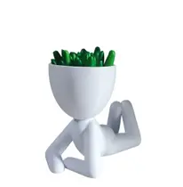 Vaso Decorativo Bob Deitado com Planta