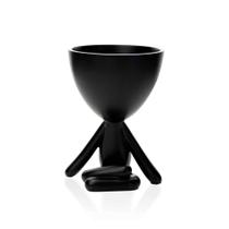 Vaso Decorativo Bob Robert Plant Perna Cruzada Em Poliresina Preto 14,5x11x10 cm M02 - D'Rossi