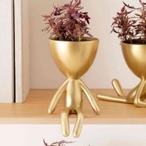 Vaso Decorativo Bob Robert Sentado Em Poliresina Dourado 14,5 cm M02 - D'Rossi Vaso Decorativo Bob Robert Sentado Em Poliresina Dourado 14,5 cm M02 - D'Rossi