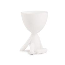 Vaso Decorativo Boneco Pernas Dobradas Branco