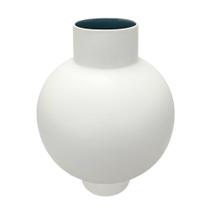Vaso Decorativo Branco Ceramica Nobre Base e Boca Interior Vaso Decorativo Branco Ceramica Nobre Base e Boca Interior