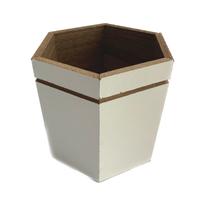 Vaso Decorativo Cachepot Branco Planta 11cm Sextavado - 3 Un