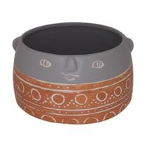 Vaso decorativo Cachepot de Dolomita faces 15,5 cm - Coliseu - 7899768046121