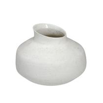 Vaso decorativo cerâmica 16cm marrom off white espressione