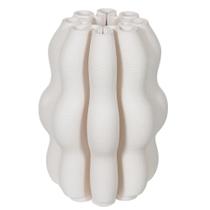 Vaso Decorativo Cerâmica 3D Branco 22cm 16d