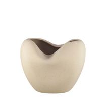 Vaso decorativo ceramica atomo iv bege rustico 18,5cm