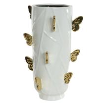 Vaso decorativo ceramica borboleta branco dourado 40cm florarte - FLOR ARTE Vaso decorativo ceramica borboleta branco dourado 40cm florarte - FLOR ARTE