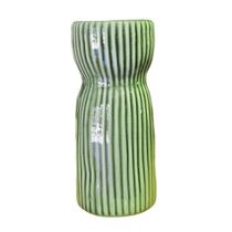 Vaso Decorativo Cerâmica Canelado Cor Verde Casa Escritório Vaso Decorativo Cerâmica Canelado Cor Verde Casa Escritório