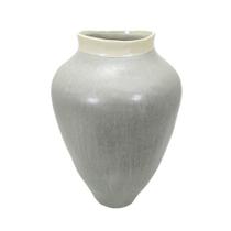 Vaso Decorativo Ceramica Cinza Boca Desniveis Fino Acabament Vaso Decorativo Ceramica Cinza Boca Desniveis Fino Acabament