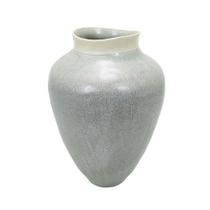 Vaso Decorativo Ceramica Cinza Menor Boca Desniveis Vaso Decorativo Ceramica Cinza Menor Boca Desniveis