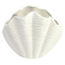 Vaso Decorativo Cerâmica Concha Branco 18,2 cm - ACASA