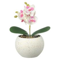 Vaso Decorativo Cerâmica Flor Orquídea Artificial Vasinho Planta Arranjo Lembrancinha Mesa Sala Varanda Vaso Decorativo Cerâmica Flor Orquídea Artificial Vasinho Planta Arranjo Lembrancinha Mesa Sala Varanda