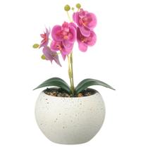Vaso Decorativo Cerâmica Flor Orquídea Artificial Vasinho Planta Arranjo Lembrancinha Mesa Sala Varanda Vaso Decorativo Cerâmica Flor Orquídea Artificial Vasinho Planta Arranjo Lembrancinha Mesa Sala Varanda