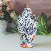 Vaso Decorativo Cerâmica Floral Colors Importado 37x19 - Vacheron