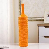 Vaso Decorativo Cerâmica Garrafa Laranja 70 X 16
