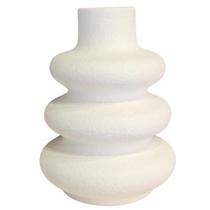 Vaso Decorativo Cerâmica Gominhos Minimalista Branco Enfeite Vaso Decorativo Cerâmica Gominhos Minimalista Branco Enfeite