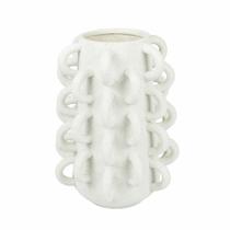 Vaso Decorativo Cerâmica Moderno Relevo em Alças Abstrato