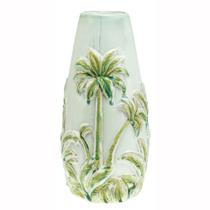 Vaso Decorativo Cerâmica Palmeira Branco/Verde 13X25cm - Royal