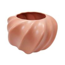 Vaso Decorativo Cerâmica Rosê Ondulados Diagonais