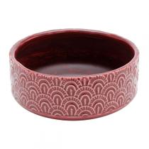 Vaso decorativo cerâmica vermelho/branco 16x7cm - ROYAL