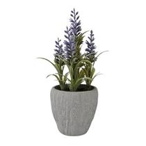 Vaso Decorativo Cimento 23,5cm - Enfeite de Sala - Arranjo Planta Artificial