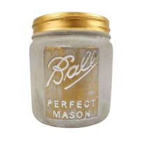 Vaso Decorativo Cimento Ball Dourado 15x12cm Decoração - Inigual