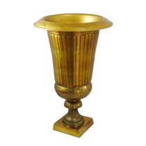 Vaso Decorativo Classico Dourado Desenhos Base Luxo