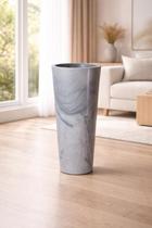 vaso decorativo coluna ibiza marmorizada 40cm em polietileno