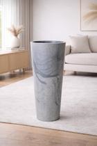 vaso decorativo coluna lisa marmorizada 70cm em polietileno premium